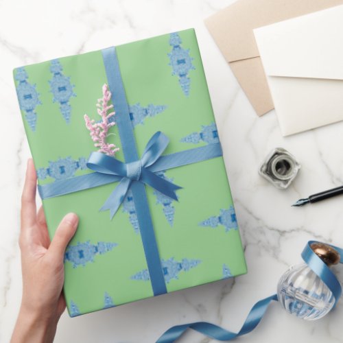 Hand Painted Blue Ginger Jar Wrapping Paper