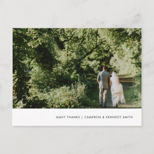 Hand Painted Blue Marble Thank You Postcard