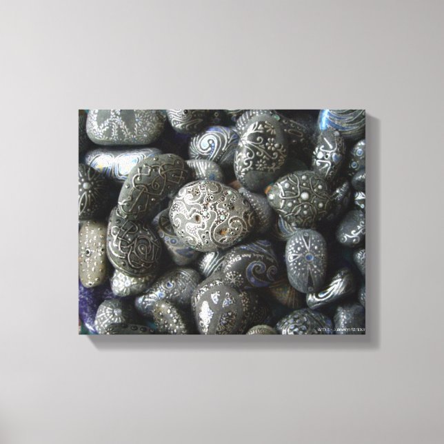 Hand painted Boho Rocks by Julie Ann Stricklin Canvas Print (Front)