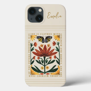 Hand Painted Botanicals with Scripture iPhone 13 Case