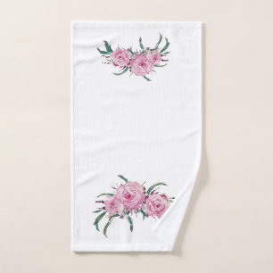 Hand Painted Bouquet Rose Towel
