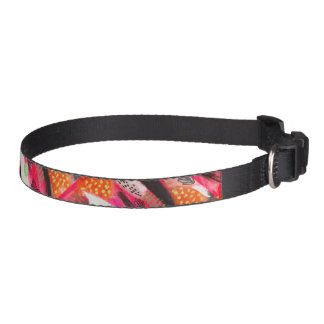 Hand painted bright Pink abstract design Pet Collar