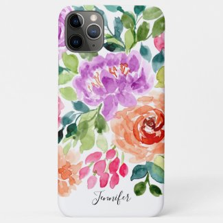 Hand Painted Bright Watercolor Floral Case-Mate iPhone Case
