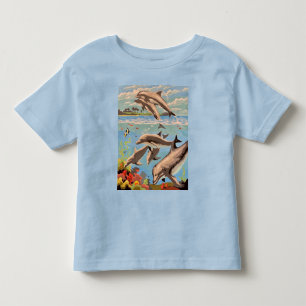 Hand Painted By Number Playful Dolphins Toddler T-shirt