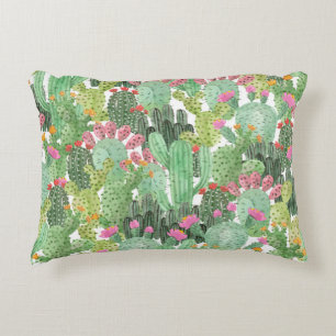 Hand Painted Cactus: Desert Green Accent Pillow