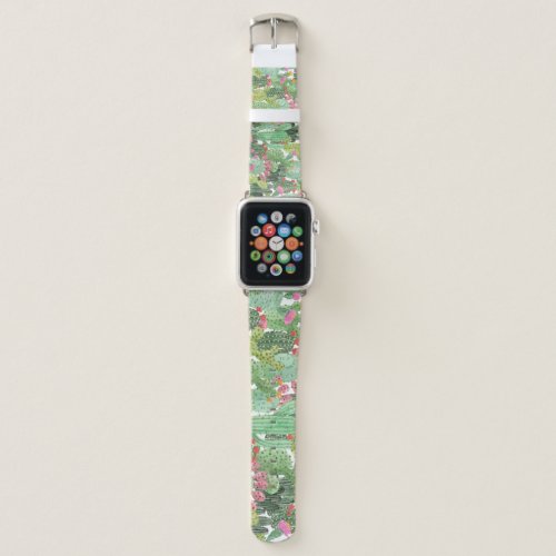 Hand Painted Cactus Desert Green Apple Watch Band