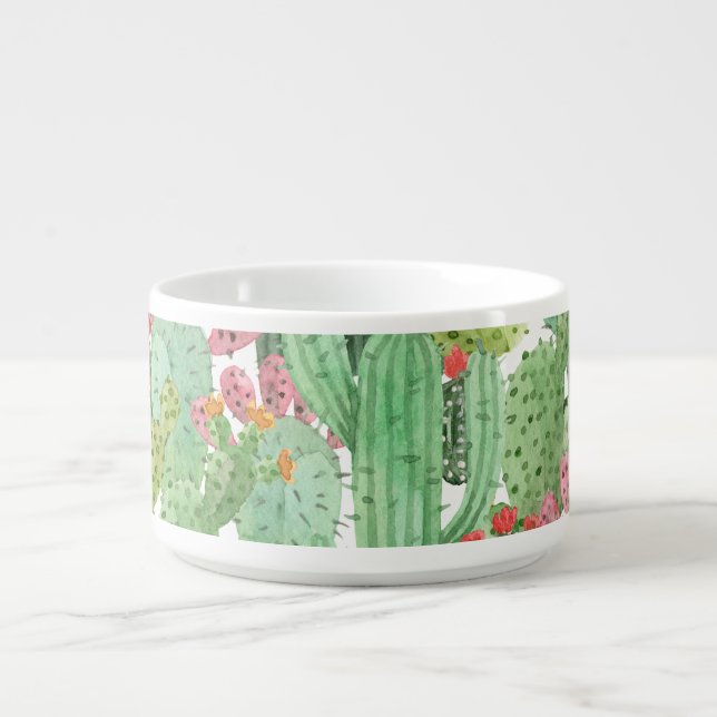 Hand Painted Cactus: Desert Green Bowl (Center)