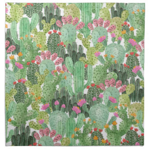 Hand Painted Cactus: Desert Green Cloth Napkin