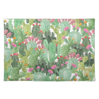 Hand Painted Cactus: Desert Green Cloth Placemat