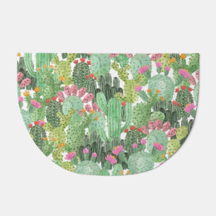 Hand Painted Cactus: Desert Green Doormat