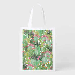 Hand Painted Cactus: Desert Green Grocery Bag