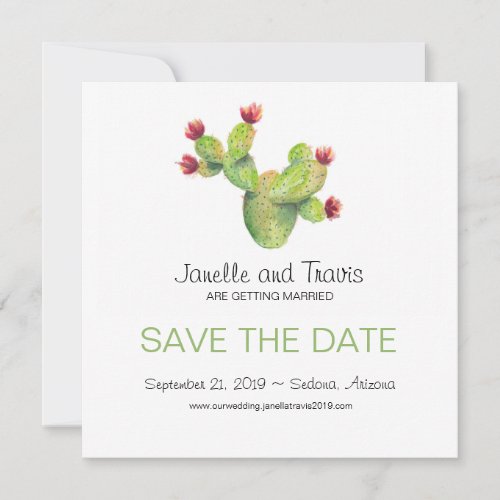 Hand painted Cactus Wedding Save the Date