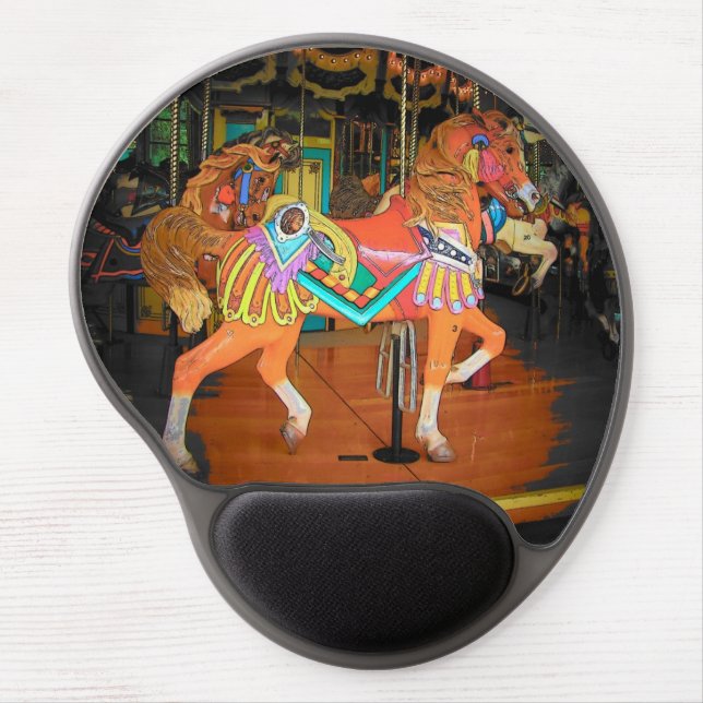 Hand Painted Carousel Horse Gel Mouse Pad (Front)