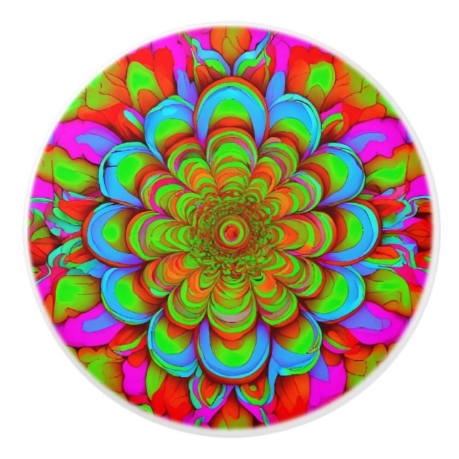 Hand-Painted Ceramic Knob – Artistic Cabinet Pull (Front)