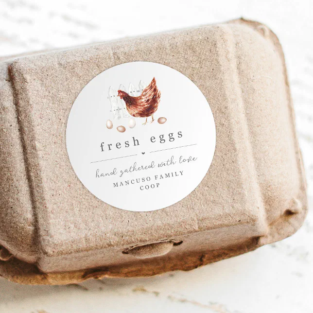 Hand Painted Chicken Farm or Coop Egg Carton Label | Zazzle
