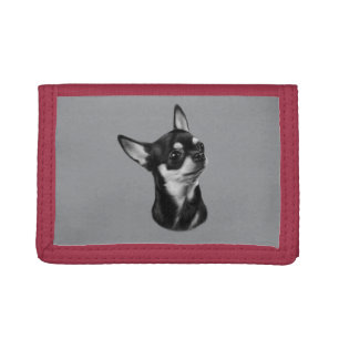 Hand Painted Chihuahua Portrait - Dog Lover Gift Trifold Wallet