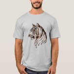 Hand Painted Chocolate Tiger Art Men&#39;s T-shirt at Zazzle