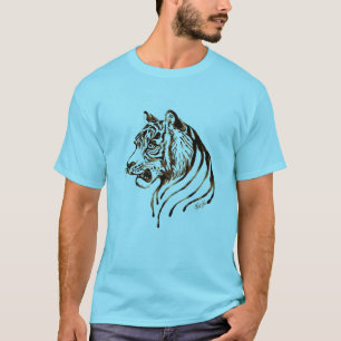 Hand Painted Chocolate Tiger Art Men's T-shirt