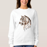 Hand Painted Chocolate Tiger Art Women&#39;s Sweater at Zazzle