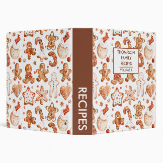 hand painted christmas cookies Personalized Recipe 3 Ring Binder