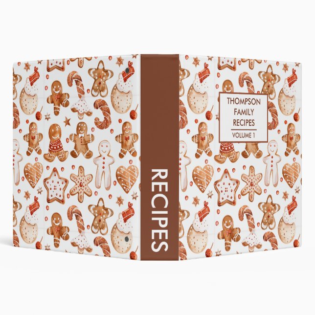 hand painted christmas cookies Personalized Recipe 3 Ring Binder (Background)