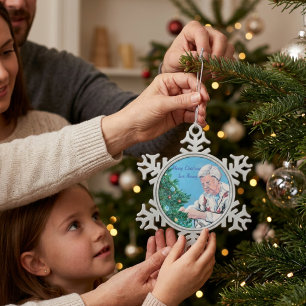 Hand Painted Christmas greeting from GRAMMY Snowflake Pewter Christmas Ornament