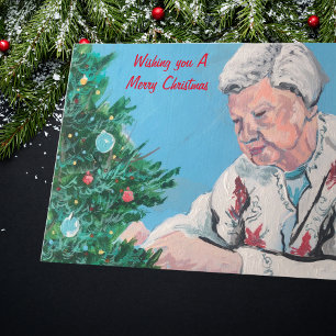 Hand Painted Christmas greeting from NANNY/GRAMMY Card