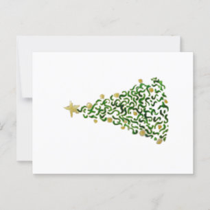 Hand Painted Christmas Tree Postcard