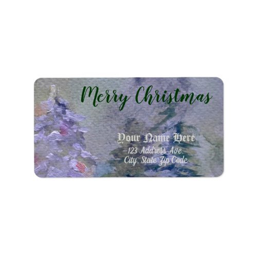 Hand Painted Christmas Tree Return Address Label