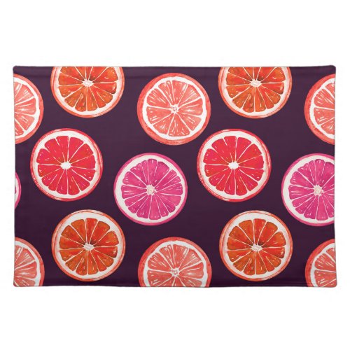 Hand Painted Citrus Dark Pattern Cloth Placemat