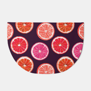 Hand Painted Citrus Dark Pattern Doormat