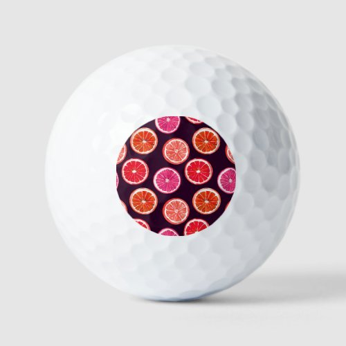 Hand Painted Citrus Dark Pattern Golf Balls