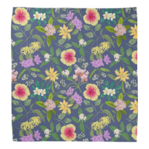 Hand-painted Colorful Tropical Flowers Pattern
