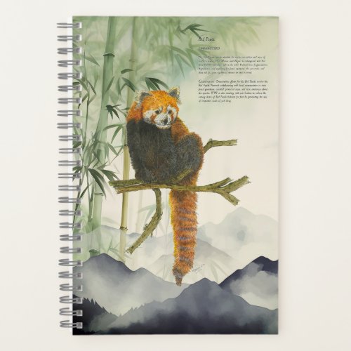 Hand_Painted Cute Endangered Red panda Notebook