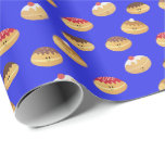 hand painted, cute Hannukah doughnut patterned Wra Wrapping Paper<br><div class="desc">Originally hand painted,  this  Hannukah doughnut (sufganiyot) patterned gift wrap will bring a smile to any recipient's face! Chag sameach!</div>