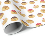 Hand painted, cute Hannukah doughnut patterned Wra Wrapping Paper<br><div class="desc">Originally hand painted,  this Hannukah doughnut (sufganiyot) patterned gift wrap will bring a smile to any recipient's face! Chag sameach!</div>