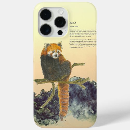 Hand_Painted Cute Red Panda iPhone 15 Pro Max Case