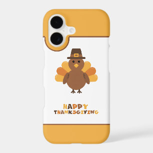 Hand-Painted Cute Thanksgiving Turkey Pilgrim Hat iPhone 17 Case