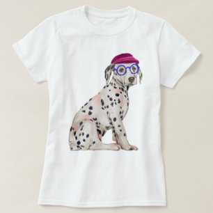 Hand-painted Dashing Dalmatian Spotted Dog T-Shirt