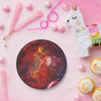 Hand Painted Deep Space Fantasy Painting Paper Plates