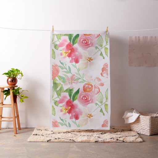 Hand-painted delicate flowers pattern fabric