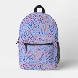 Hand Painted Dots Blue Periwinkle Printed Backpack