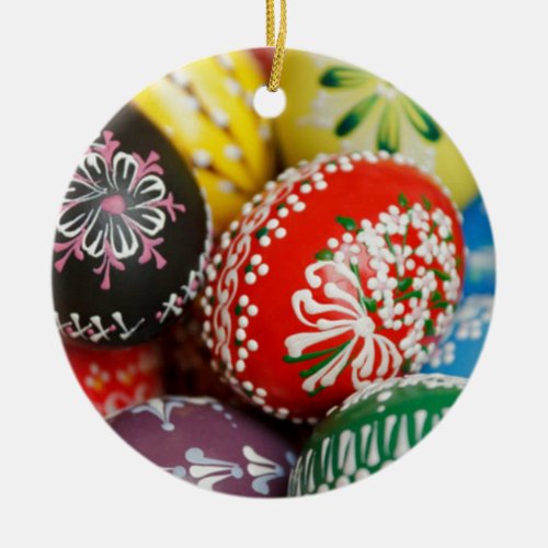 Hand Painted Easter Eggs Ceramic Ornament