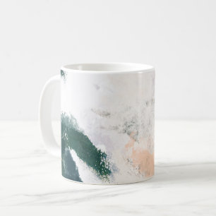 Hand Painted Emerald Peach Elegant coffee cup