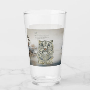Hand-Painted Endangered Snow Leopard Glass