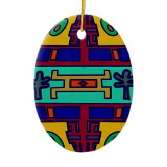 Hand painted ethnic African Easter egg Christmas Ornament