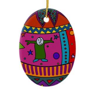 Hand painted ethnic African Easter egg Christmas Ornaments