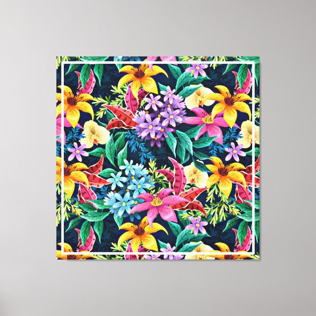 Hand Painted Exotic Floral Pattern-23001 Canvas Print (Front)