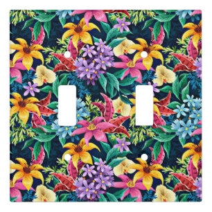Hand Painted Exotic Floral Pattern-23001 Light Switch Cover