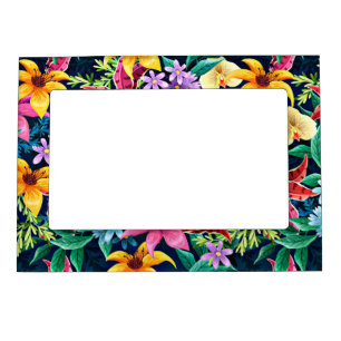 Hand Painted Exotic Floral Pattern-23001 Magnetic Frame